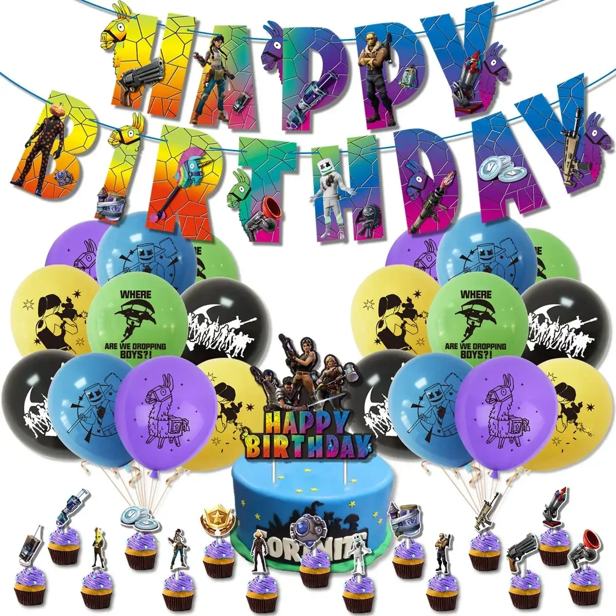 Party Games Good - Globos con Temática de Fortnite, Artículos