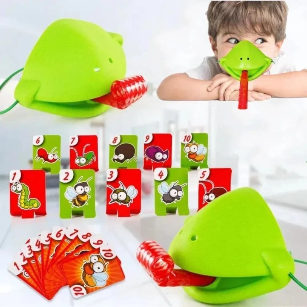 Party Family Games - Máscara de Rana Lagarto con Lengua